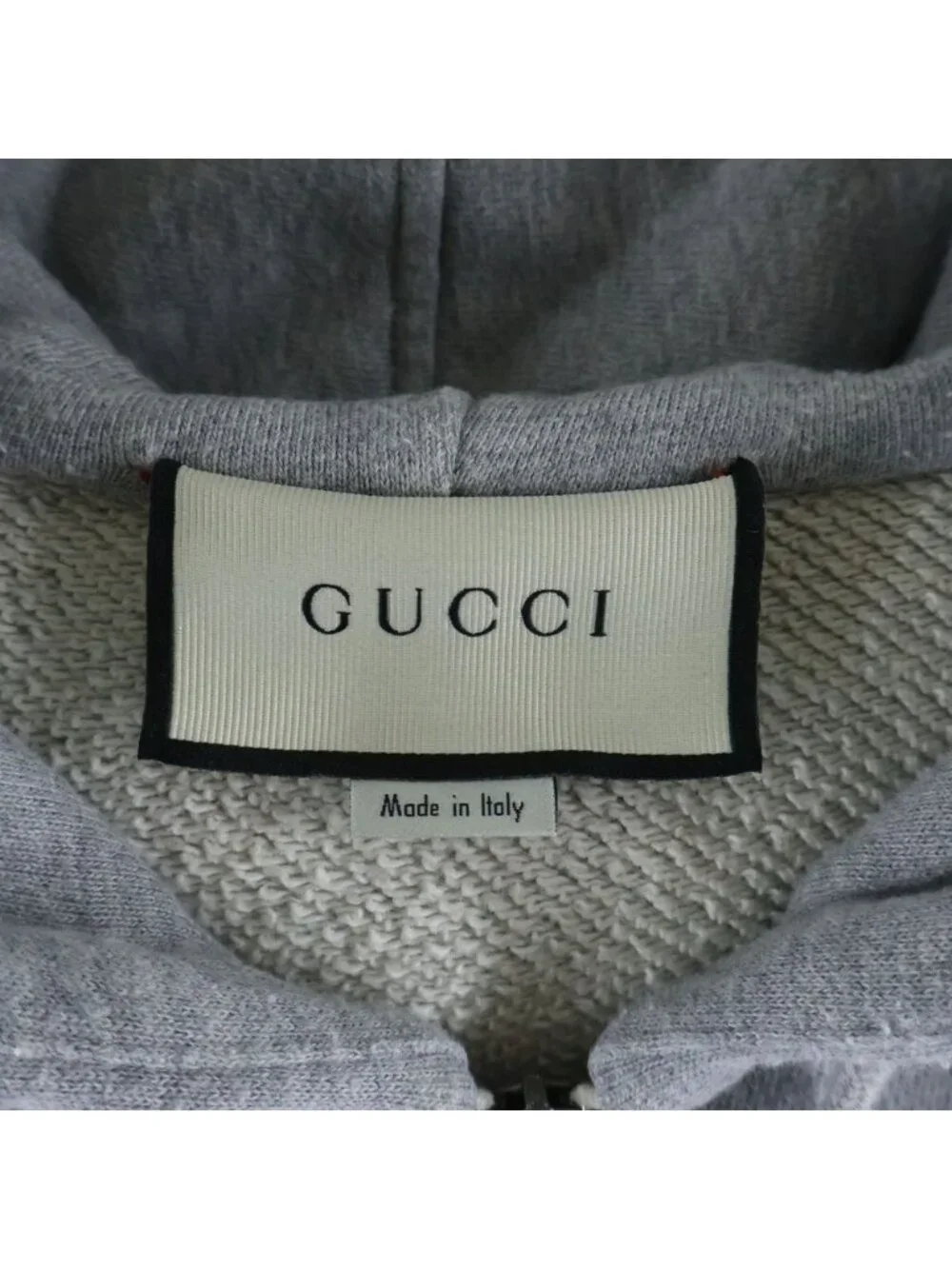 Gucci Line Logo Zip Up Hoodie Gray
